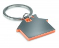 House shape plastic key ring Rezekne, Orange