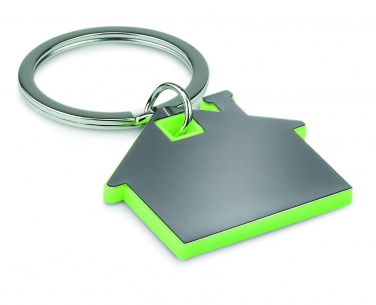 Logo trade promotional product photo of: House shape plastic key ring Rezekne