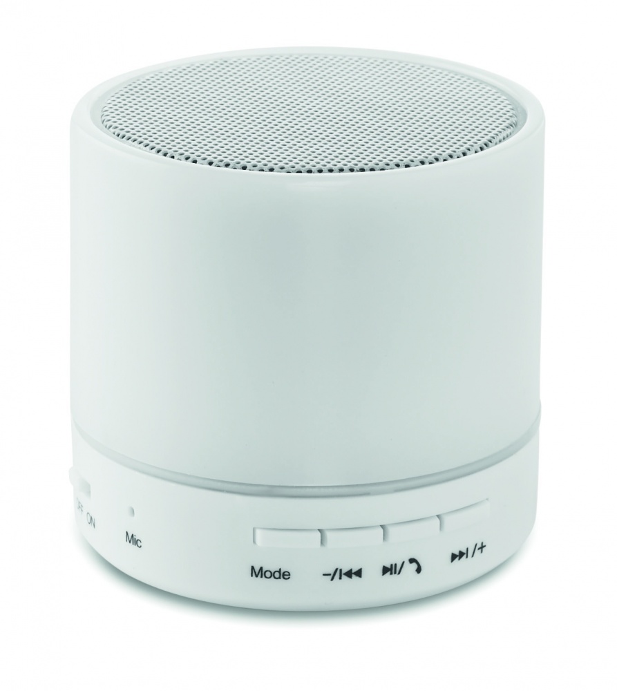 Logo trade promotional giveaways picture of: Round wireless speaker LED