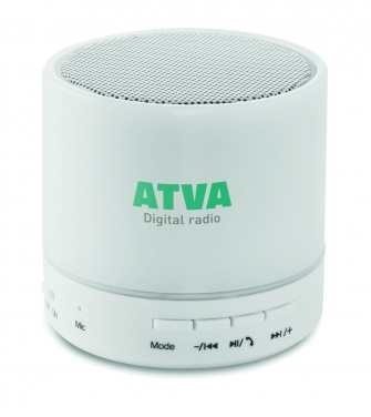 Logo trade corporate gifts picture of: Round wireless speaker LED