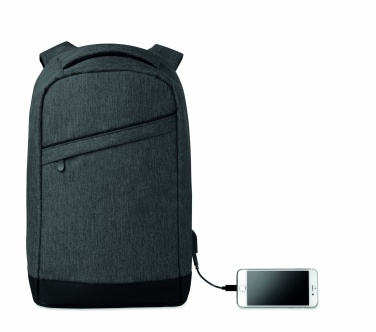 Logo trade promotional giveaways image of: 2 tone backpack incl USB plug