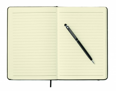 Logo trade promotional giveaway photo of: A5 notebook w/stylus 72 lined