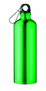 Logotrade business gift image of: Single-walled 750 ml aluminum bottle with a carabiner and customizable printing