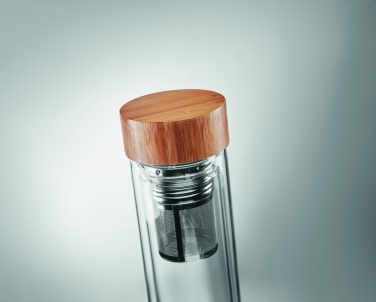 Logotrade business gift image of: Double wall glass bottle 400ml München