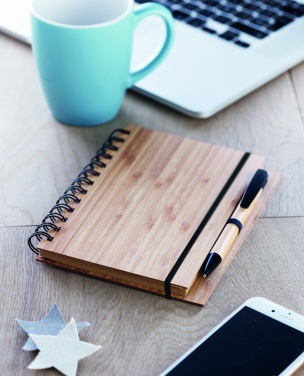 Logotrade business gift image of: Bamboo notebook with pen lined BAMBLOC