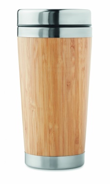 Logo trade corporate gifts image of: Double wall bamboo flask 430ml