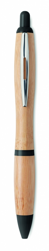 Logo trade promotional merchandise photo of: Ballpoint pen made of ABS and bamboo