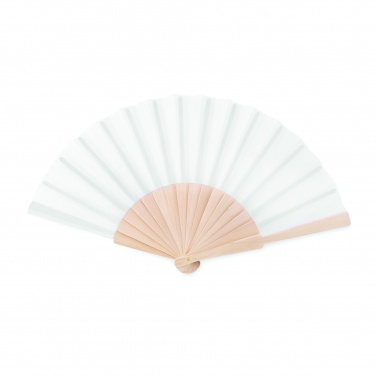 Logo trade business gifts image of: Manual hand fan wood