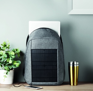 Logo trade promotional giveaways image of: Backpack solar