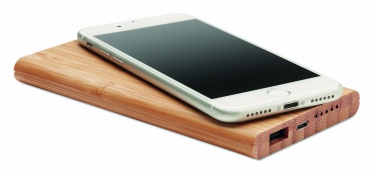 Logotrade promotional merchandise picture of: Wireless power bank in bamboo 6000mAh ARENA