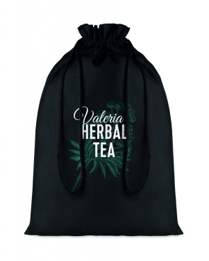 Logo trade promotional gifts image of: Large Cotton draw cord bag black
