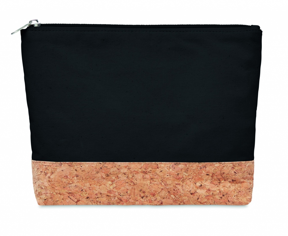 Logo trade corporate gifts image of: Cork & cotton cosmetic bag