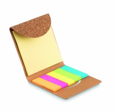 Logo trade promotional giveaways picture of: Cork sticky note memo pad