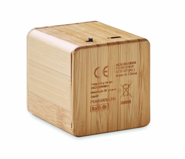 Logo trade promotional merchandise picture of: Bamboo wireless speaker