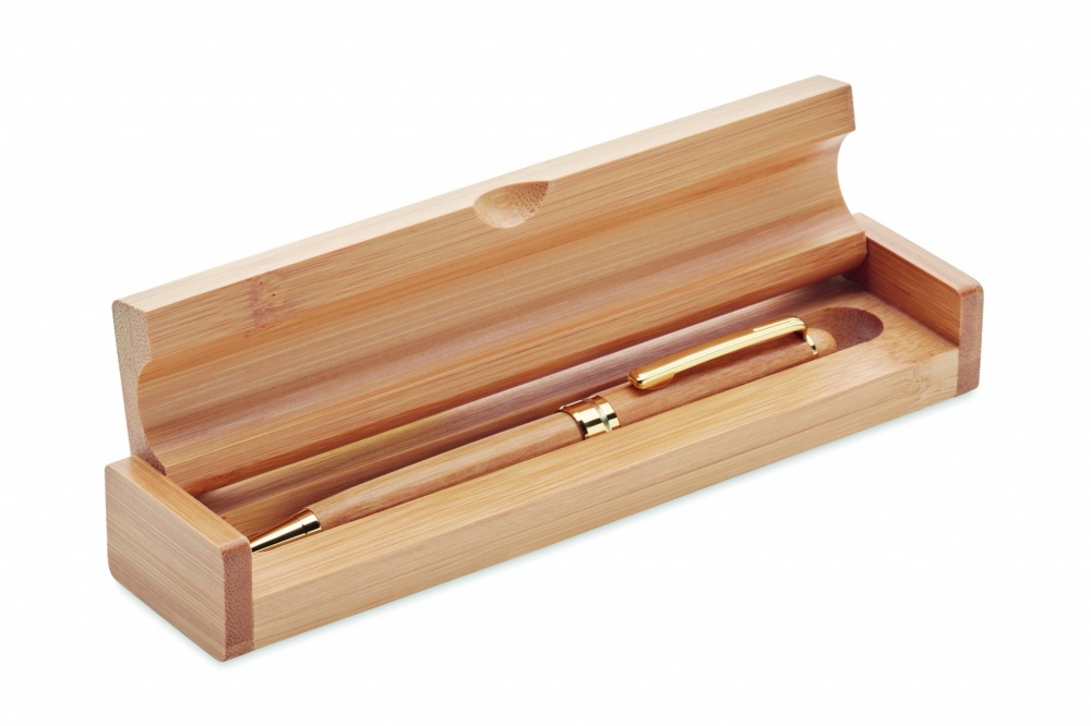 Logotrade promotional merchandise photo of: Bamboo twist-action ballpoint pen in a box