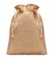 Small jute gift bag 14 x 22 cm, Beige