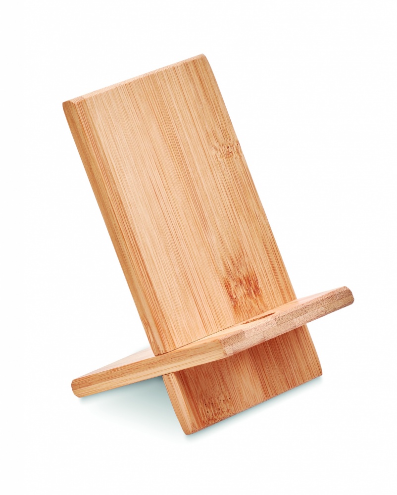 Logo trade advertising product photo of: Bamboo phone stand/ holder WHIPPY