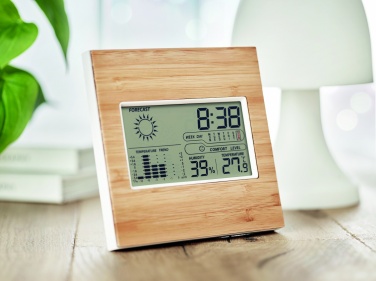 Logotrade promotional gifts photo of: Weather station bamboo front TURKU