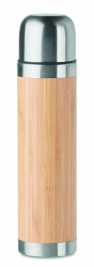 Logo trade advertising products image of: Double wall bamboo cover flask 400ml CHAN BAMBOO