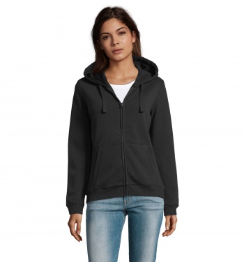 Logo trade business gifts image of: SPIKE WOMEN ZIP HOOD SWEAT