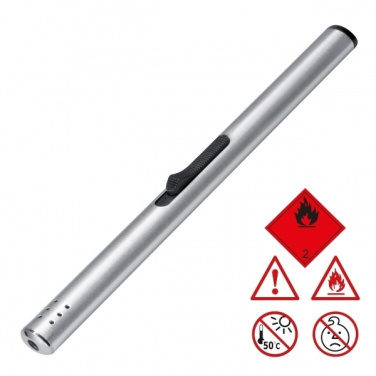 Logo trade business gift photo of: Metal pole lighter BRISBANE