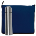 Set fleece blanket and thermal flask LIVERPOOL, navy blue