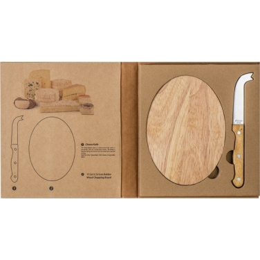 Logotrade promotional giveaway picture of: Cheese chopping board with knife GOUDA