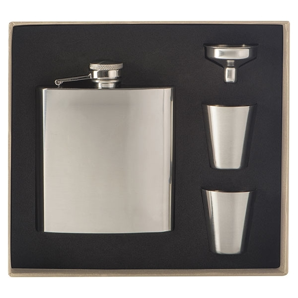 Logotrade promotional items photo of: Hip flask with 2 shot glasses SANDVIKEN 170 ml