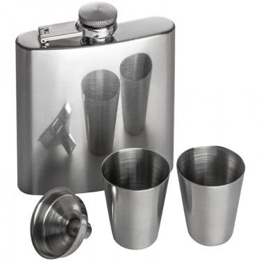 Logotrade advertising product image of: Hip flask with 2 shot glasses SANDVIKEN 170 ml