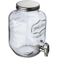 Set drink dispenser and glasses ACAPULCO, transparent