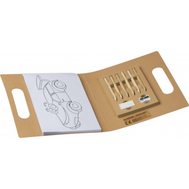 Logo trade promotional products image of: Kids coloring book with colored pencils FORIO