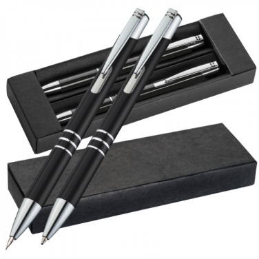 Logo trade corporate gifts picture of: Metal writing set CLAREMONT