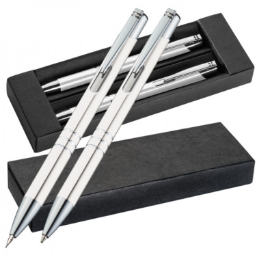 Logo trade promotional gifts image of: Metal writing set CLAREMONT