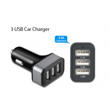 Logotrade promotional product picture of: Car Charger with 3 USB ports