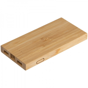 Logo trade promotional giveaways picture of: Bamboo power bank KATOWICE