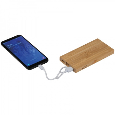 Logo trade corporate gifts image of: Bamboo power bank KATOWICE