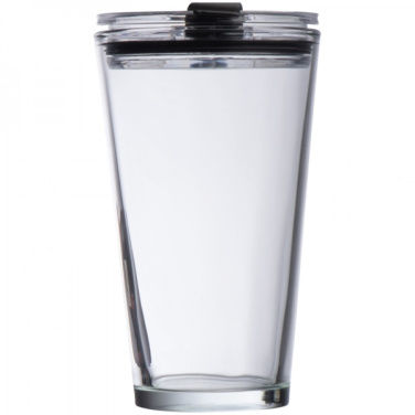 Logotrade promotional item picture of: Glass mug with lid WATTENSCHEID 400 ml