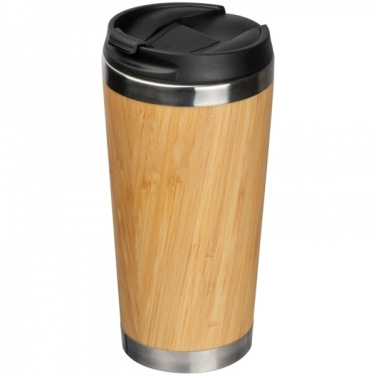 Logo trade promotional gifts image of: Stainless steel mug BAMBOOGARDEN 400 ml