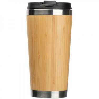 Logo trade promotional merchandise picture of: Stainless steel mug BAMBOOGARDEN 400 ml