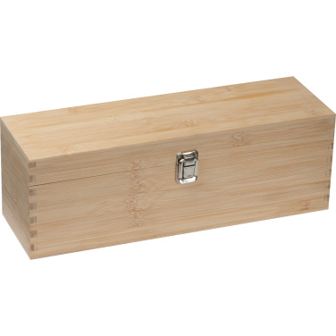 Logo trade promotional giveaways image of: Wooden wine box SAINT-ETIENNE