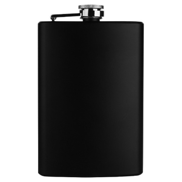 Logo trade promotional gifts image of: Hip flask OLYMPOS Schwarzwolf