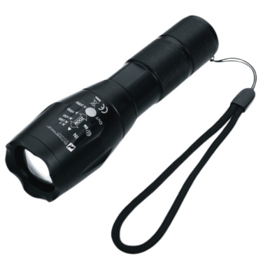 Logotrade promotional gift picture of: Flashlight ANTELAO Schwarzwolf