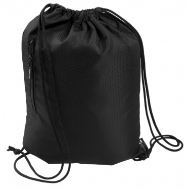 Logo trade promotional giveaways image of: Drawstring bag NUNAVUT Schwarzwolf