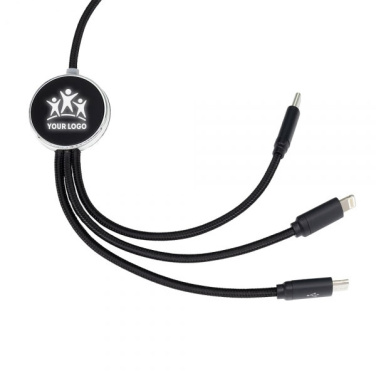 Logo trade promotional item photo of: 3in1 long cable with elighted logo for engraving, W201TG