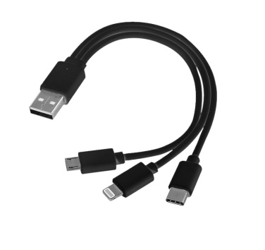 Logo trade advertising products picture of: 3 in 1 USB cable type c + micro USB + lightning