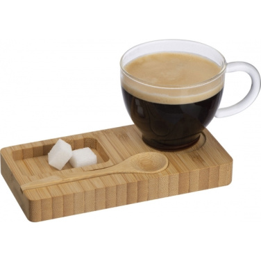 Logotrade promotional gift picture of: Tray with cup and spoon FORMOSA 150 ml