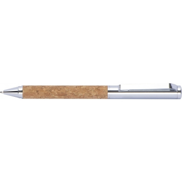 Logotrade promotional gift image of: Twist-ballpen metal and cork LILLEHAMMER