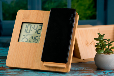 Logo trade corporate gift photo of: Bamboo weather station GRANADA