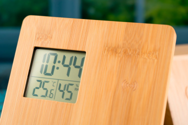 Logo trade promotional merchandise photo of: Bamboo weather station GRANADA