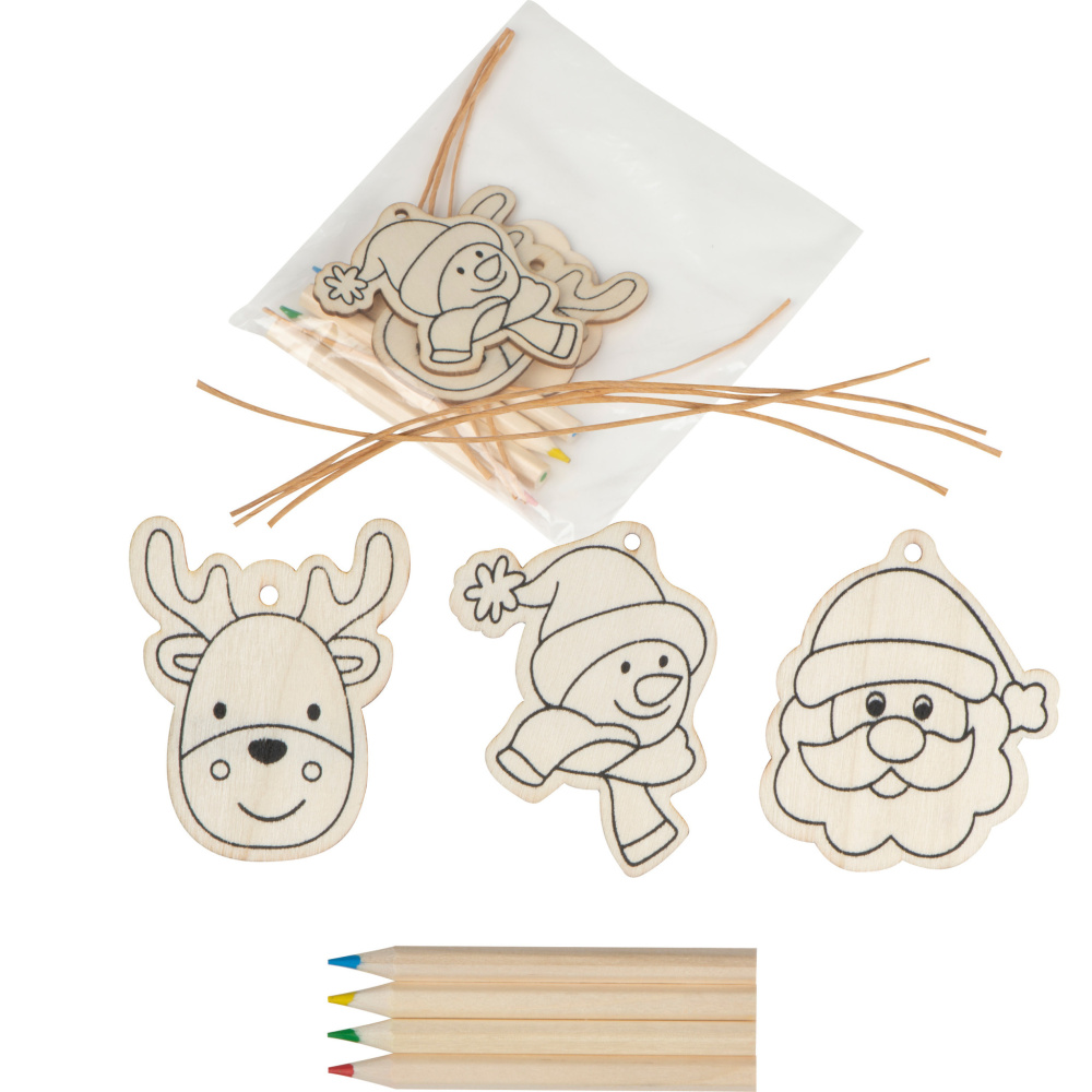 Logo trade corporate gifts picture of: Christmas tree tag painting set DRESDEN